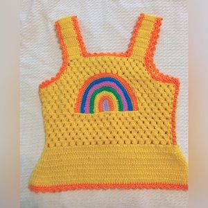 Vintage Rainbow Crochet Top